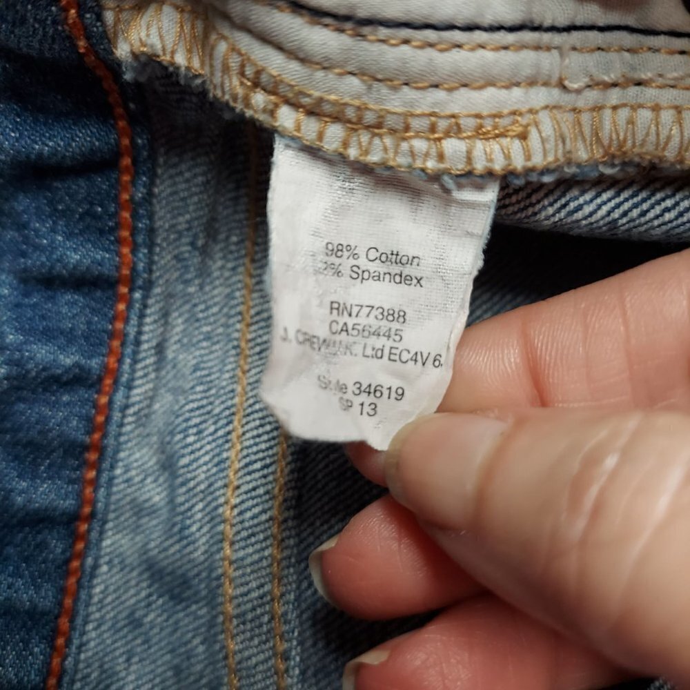 J. Crew Women's Blue Denim Cut Off Fringe Hem Shorts - Picture 6 of 6